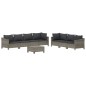 vidaXL 8-tlg. Garten-Lounge-Set mit Kissen Grau Poly Rattan vidaXL 8-tlg. Garten-Lounge-Set mit Kissen Grau Poly Rattan