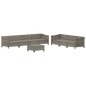vidaXL 8-tlg. Garten-Lounge-Set mit Kissen Grau Poly Rattan vidaXL 8-tlg. Garten-Lounge-Set mit Kissen Grau Poly Rattan