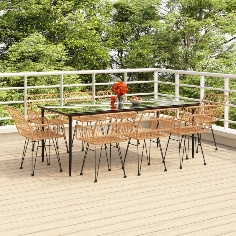 vidaXL 9-tlg. Garten-Essgruppe Poly Rattan vidaXL 9-tlg. Garten-Essgruppe Poly Rattan