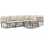 vidaXL 6-tlg. Garten-Lounge-Set mit Kissen Anthrazit Poly Rattan vidaXL 6-tlg. Garten-Lounge-Set mit Kissen Anthrazit Poly Rattan