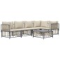 vidaXL 6-tlg. Garten-Lounge-Set mit Kissen Anthrazit Poly Rattan vidaXL 6-tlg. Garten-Lounge-Set mit Kissen Anthrazit Poly Rattan