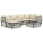 vidaXL 7-tlg. Garten-Lounge-Set mit Kissen Anthrazit Poly Rattan vidaXL 7-tlg. Garten-Lounge-Set mit Kissen Anthrazit Poly Rattan