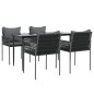 vidaXL 5-tlg. Garten-Essgruppe mit Kissen Poly Rattan und Stahl vidaXL 5-tlg. Garten-Essgruppe mit Kissen Poly Rattan und Stahl