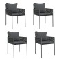 vidaXL 5-tlg. Garten-Essgruppe mit Kissen Poly Rattan und Stahl vidaXL 5-tlg. Garten-Essgruppe mit Kissen Poly Rattan und Stahl