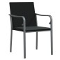 vidaXL 3-tlg. Garten-Essgruppe mit Kissen Poly Rattan und Stahl vidaXL 3-tlg. Garten-Essgruppe mit Kissen Poly Rattan und Stahl