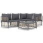 vidaXL 5-tlg. Garten-Lounge-Set mit Kissen Anthrazit Poly Rattan vidaXL 5-tlg. Garten-Lounge-Set mit Kissen Anthrazit Poly Rattan
