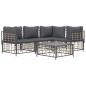 vidaXL 5-tlg. Garten-Lounge-Set mit Kissen Anthrazit Poly Rattan vidaXL 5-tlg. Garten-Lounge-Set mit Kissen Anthrazit Poly Rattan