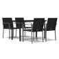 vidaXL 5-tlg. Garten-Essgruppe mit Kissen Poly Rattan und Stahl vidaXL 5-tlg. Garten-Essgruppe mit Kissen Poly Rattan und Stahl