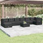 vidaXL 8-tlg. Garten-Lounge-Set mit Kissen Schwarz Poly Rattan vidaXL 8-tlg. Garten-Lounge-Set mit Kissen Schwarz Poly Rattan
