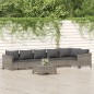 vidaXL 7-tlg. Garten-Lounge-Set mit Kissen Grau Poly Rattan vidaXL 7-tlg. Garten-Lounge-Set mit Kissen Grau Poly Rattan