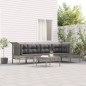 vidaXL 6-tlg. Garten-Lounge-Set mit Kissen Grau Poly Rattan vidaXL 6-tlg. Garten-Lounge-Set mit Kissen Grau Poly Rattan