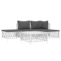 vidaXL 5-tlg. Garten-Lounge-Set mit Kissen Weiß Stahl vidaXL 5-tlg. Garten-Lounge-Set mit Kissen Weiß Stahl