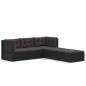 vidaXL 5-tlg. Garten-Lounge-Set mit Kissen Schwarz Poly Rattan vidaXL 5-tlg. Garten-Lounge-Set mit Kissen Schwarz Poly Rattan