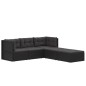 vidaXL 5-tlg. Garten-Lounge-Set mit Kissen Schwarz Poly Rattan vidaXL 5-tlg. Garten-Lounge-Set mit Kissen Schwarz Poly Rattan