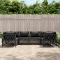 vidaXL 6-tlg. Garten-Lounge-Set mit Kissen Anthrazit Stahl vidaXL 6-tlg. Garten-Lounge-Set mit Kissen Anthrazit Stahl