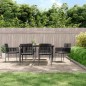 vidaXL 7-tlg. Garten-Essgruppe mit Kissen Schwarz Poly Rattan & Stahl vidaXL 7-tlg. Garten-Essgruppe mit Kissen Schwarz Poly Rattan & Stahl