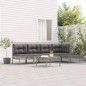 vidaXL 6-tlg. Garten-Lounge-Set mit Kissen Grau Poly Rattan vidaXL 6-tlg. Garten-Lounge-Set mit Kissen Grau Poly Rattan