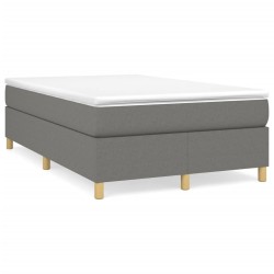 vidaXL Boxspringbett mit Matratze Dunkelgrau 120x200 cm Stoff