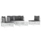 vidaXL 5-tlg. Garten-Lounge-Set mit Kissen Weiß Stahl vidaXL 5-tlg. Garten-Lounge-Set mit Kissen Weiß Stahl