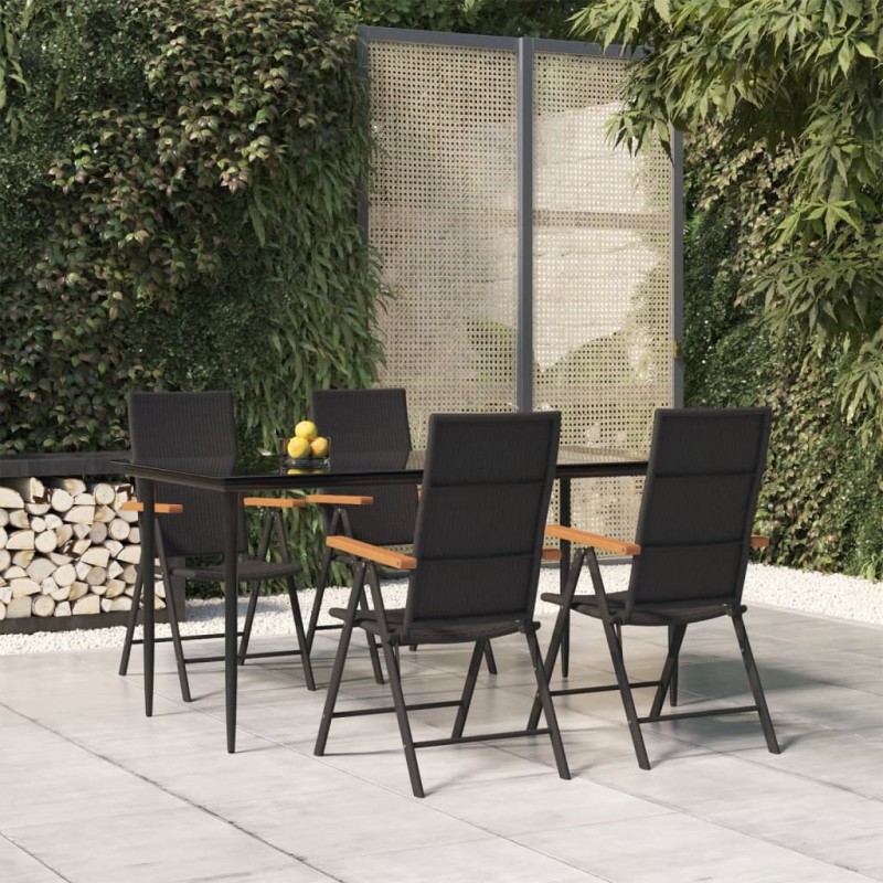 vidaXL 5-tlg. Garten-Essgruppe Schwarz und Braun Poly Rattan vidaXL 5-tlg. Garten-Essgruppe Schwarz und Braun Poly Rattan