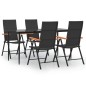 vidaXL 5-tlg. Garten-Essgruppe Schwarz und Braun Poly Rattan vidaXL 5-tlg. Garten-Essgruppe Schwarz und Braun Poly Rattan