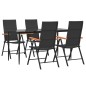 vidaXL 5-tlg. Garten-Essgruppe Schwarz und Braun Poly Rattan vidaXL 5-tlg. Garten-Essgruppe Schwarz und Braun Poly Rattan