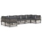 vidaXL 7-tlg. Garten-Lounge-Set mit Kissen Anthrazit Poly Rattan vidaXL 7-tlg. Garten-Lounge-Set mit Kissen Anthrazit Poly Rattan