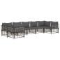 vidaXL 7-tlg. Garten-Lounge-Set mit Kissen Anthrazit Poly Rattan vidaXL 7-tlg. Garten-Lounge-Set mit Kissen Anthrazit Poly Rattan