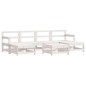 vidaXL 7-tlg. Garten-Lounge-Set mit Kissen Weiß Massivholz vidaXL 7-tlg. Garten-Lounge-Set mit Kissen Weiß Massivholz