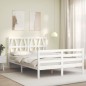 vidaXL Massivholzbett mit Kopfteil Weiß 140x200 cm vidaXL Massivholzbett mit Kopfteil Weiß 140x200 cm