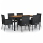vidaXL 7-tlg. Garten-Essgruppe mit Kissen Schwarz Poly Rattan vidaXL 7-tlg. Garten-Essgruppe mit Kissen Schwarz Poly Rattan