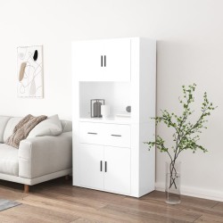 vidaXL Highboard Hochglanz-Weiß Holzwerkstoff