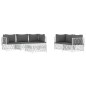 vidaXL 6-tlg. Garten-Lounge-Set mit Kissen Weiß Stahl vidaXL 6-tlg. Garten-Lounge-Set mit Kissen Weiß Stahl
