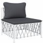 vidaXL 6-tlg. Garten-Lounge-Set mit Kissen Weiß Stahl vidaXL 6-tlg. Garten-Lounge-Set mit Kissen Weiß Stahl