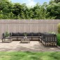 vidaXL 11-tlg. Garten-Lounge-Set mit Kissen Anthrazit Poly Rattan vidaXL 11-tlg. Garten-Lounge-Set mit Kissen Anthrazit Poly Rattan