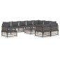 vidaXL 11-tlg. Garten-Lounge-Set mit Kissen Anthrazit Poly Rattan vidaXL 11-tlg. Garten-Lounge-Set mit Kissen Anthrazit Poly Rattan