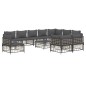 vidaXL 11-tlg. Garten-Lounge-Set mit Kissen Anthrazit Poly Rattan vidaXL 11-tlg. Garten-Lounge-Set mit Kissen Anthrazit Poly Rattan
