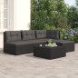 vidaXL 4-tlg. Garten-Lounge-Set mit Kissen Schwarz Poly Rattan vidaXL 4-tlg. Garten-Lounge-Set mit Kissen Schwarz Poly Rattan