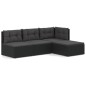 vidaXL 4-tlg. Garten-Lounge-Set mit Kissen Schwarz Poly Rattan vidaXL 4-tlg. Garten-Lounge-Set mit Kissen Schwarz Poly Rattan