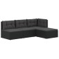 vidaXL 4-tlg. Garten-Lounge-Set mit Kissen Schwarz Poly Rattan vidaXL 4-tlg. Garten-Lounge-Set mit Kissen Schwarz Poly Rattan
