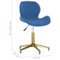 Esszimmerstühle 2 Stk. Drehbar Blau Samt Esszimmerstühle 2 Stk. Drehbar Blau Samt