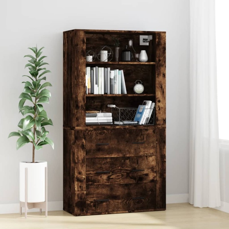 vidaXL Highboard Räuchereiche Holzwerkstoff vidaXL Highboard Räuchereiche Holzwerkstoff