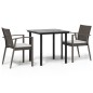vidaXL 3-tlg. Garten-Essgruppe mit Kissen Poly Rattan und Stahl vidaXL 3-tlg. Garten-Essgruppe mit Kissen Poly Rattan und Stahl