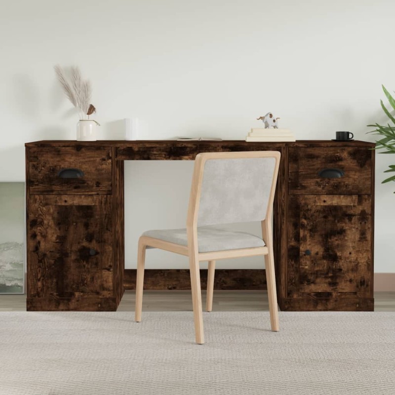 vidaXL Schreibtisch mit Stauraum Räuchereiche Holzwerkstoff vidaXL Schreibtisch mit Stauraum Räuchereiche Holzwerkstoff
