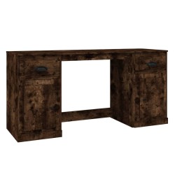 vidaXL Schreibtisch mit Stauraum Räuchereiche Holzwerkstoff