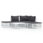 vidaXL 6-tlg. Garten-Lounge-Set mit Kissen Weiß Stahl vidaXL 6-tlg. Garten-Lounge-Set mit Kissen Weiß Stahl
