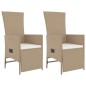 vidaXL 3-tlg. Garten-Essgruppe mit Kissen Beige Poly Rattan vidaXL 3-tlg. Garten-Essgruppe mit Kissen Beige Poly Rattan