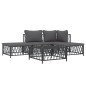 vidaXL 5-tlg. Garten-Lounge-Set mit Kissen Anthrazit Stahl vidaXL 5-tlg. Garten-Lounge-Set mit Kissen Anthrazit Stahl