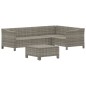 vidaXL 5-tlg. Garten-Lounge-Set mit Kissen Grau Poly Rattan vidaXL 5-tlg. Garten-Lounge-Set mit Kissen Grau Poly Rattan