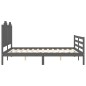 vidaXL Massivholzbett mit Kopfteil Grau 160x200 cm vidaXL Massivholzbett mit Kopfteil Grau 160x200 cm